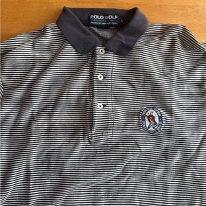 Polo Golf Striped Black and White Polo Shirt